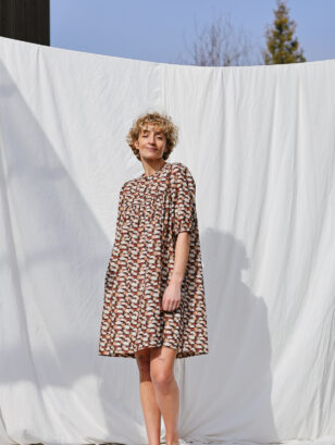 Loose silky cotton Mini sundress FOLLOW THE SUN​​​​ | Sustainable clothing | OFFON clothing