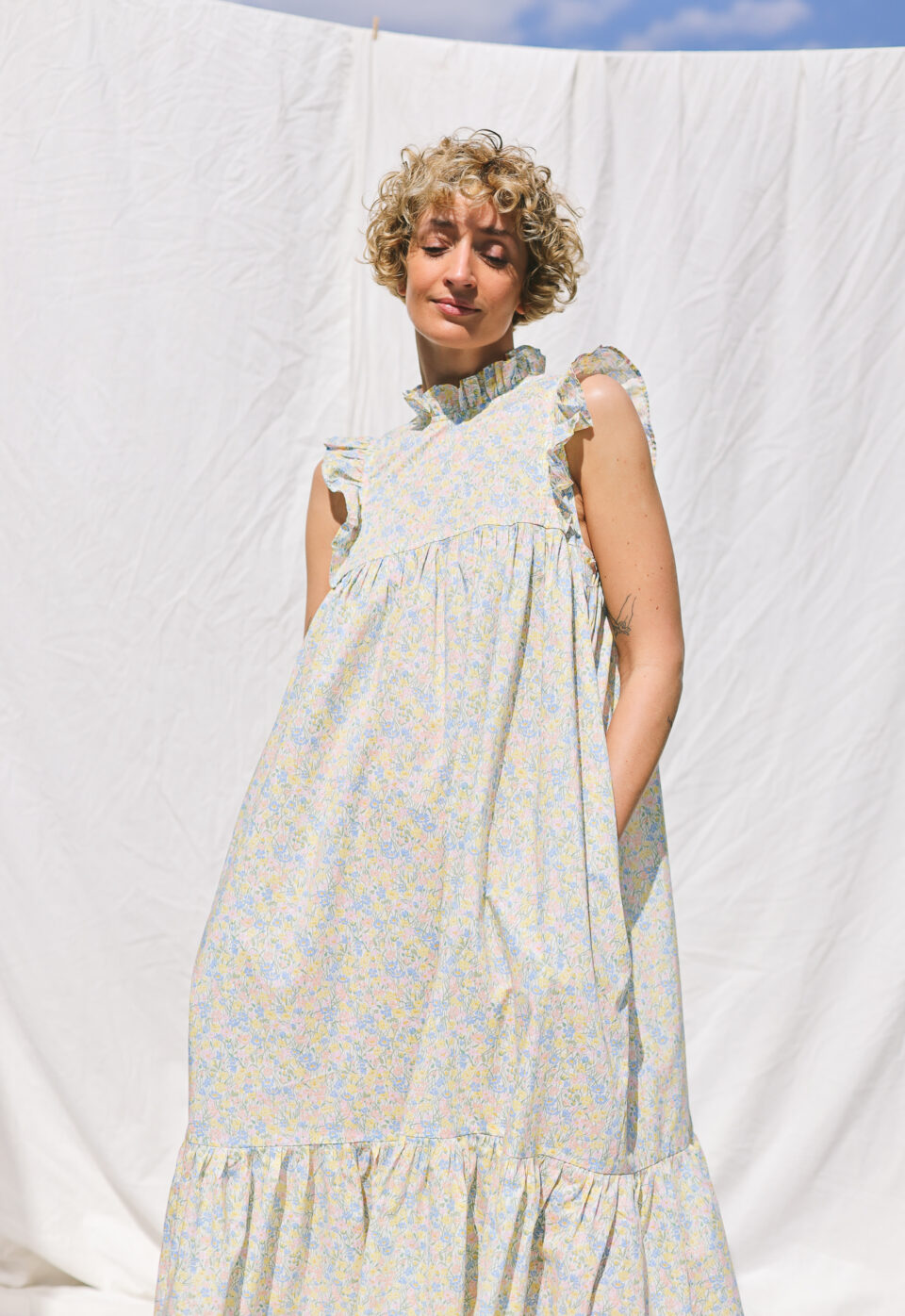 Floral flutter sleeves Maxi dress MONET​ ​​| Sustainable clothing | OFFON clothing