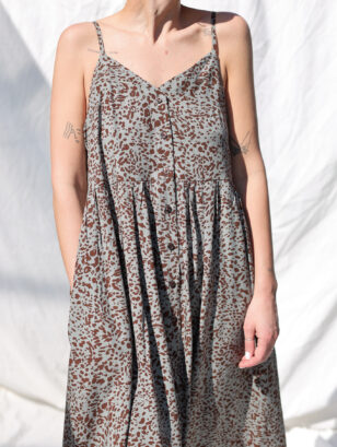Viscose animal print adjustable straps summer dress | Dress | Sustainable clothing | OffOn clothing