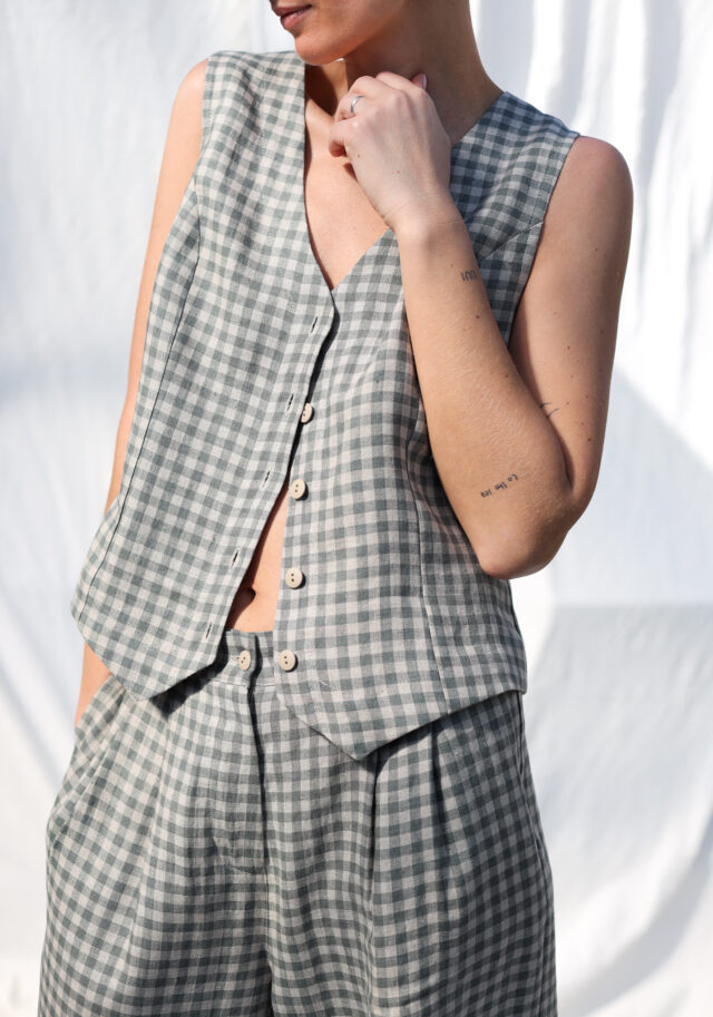 Costa Gingham Vest