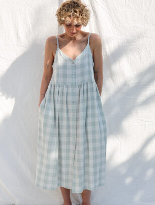 Double gauze cotton sleeveless summer sundress ELOISE | Dress | Sustainable clothing | OffOn clothing