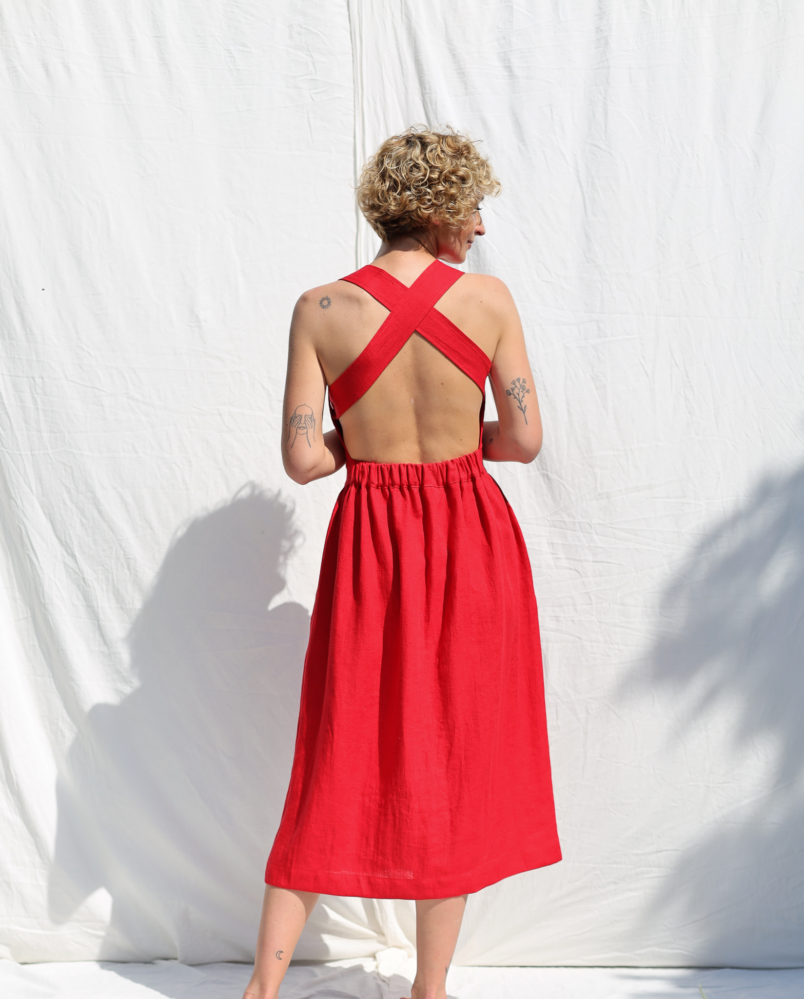 Pinafore linen dress