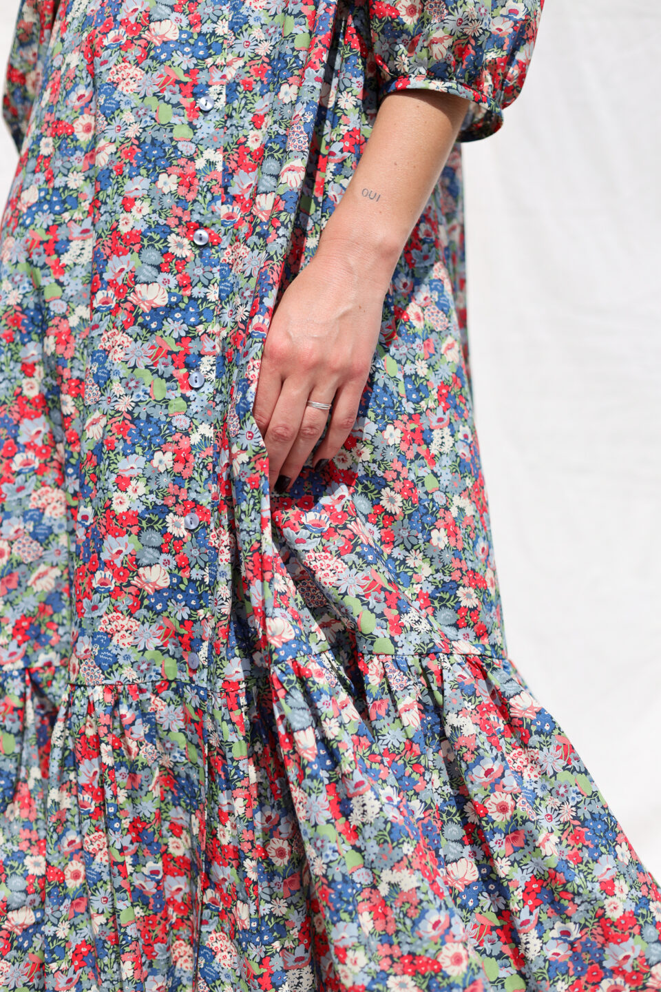 Flowy Maxi tiered button through floral dress CHLOE – OffOn