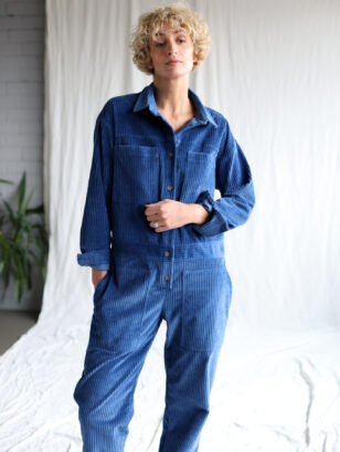 Long sleeve utility cord jumpsuit AMBRE | Jumpsuit | Sustainable clothing | OffOn clothing