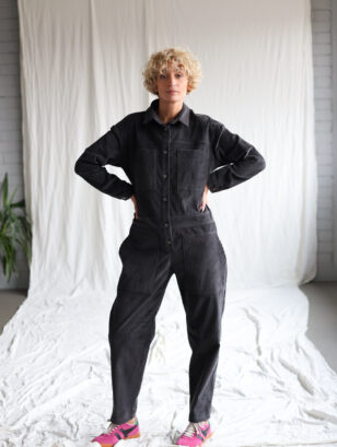 Cord long sleeve utility coverall AMBRE | Jumpsuits | Sustainable clothing | OffOn clothing