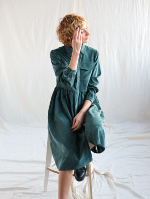 Needlecord button down shirtdress | Dress | Sustainable clothing | OffOn clothing