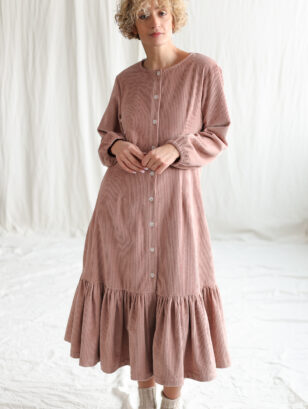 Loose long sleeve wide cord dress HOPE | Dress | Sustainable clothing | OffOn clothing
