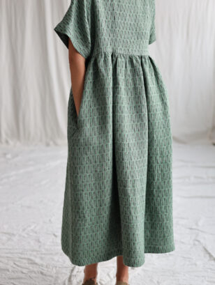 Jacquard linen oversized dress | Dress | Sustainable clothing | OffOn clothing