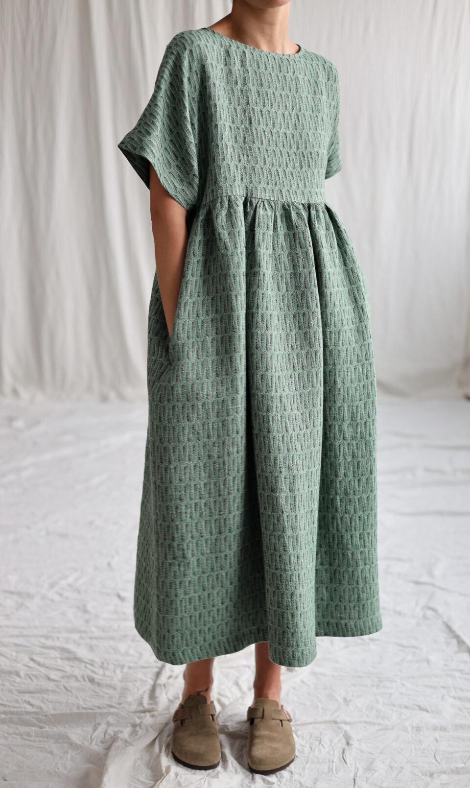 Jacquard linen oversized dress | Dress | Sustainable clothing | OffOn clothing