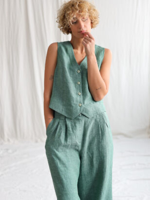 Classic elegant linen waistcoat | Vest | Sustainable clothing | OffOn clothing