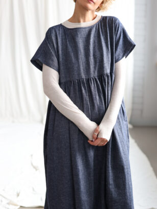 Wool linen oversized dress SILVINA | Dress | Sustainable clothing | OffOn clothing