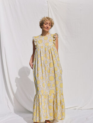 Sleeveless A-line elegant silky cotton dress SUNSHINE | Dress | Sustainable clothing | OffOn clothing