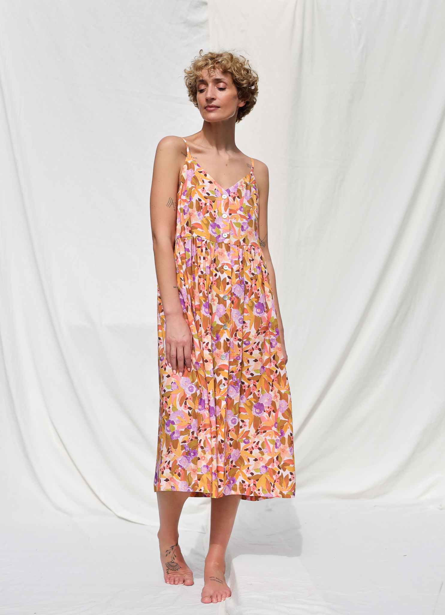 Sleeveless floral print viscose sundress ELOISE – OffOn