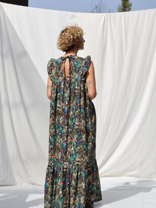 Sleeveless Maxi silky cotton dress SONNY JAMES | Dress | Sustainable clothing | OffOn clothing