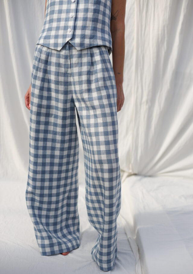 checkered palazzo pants