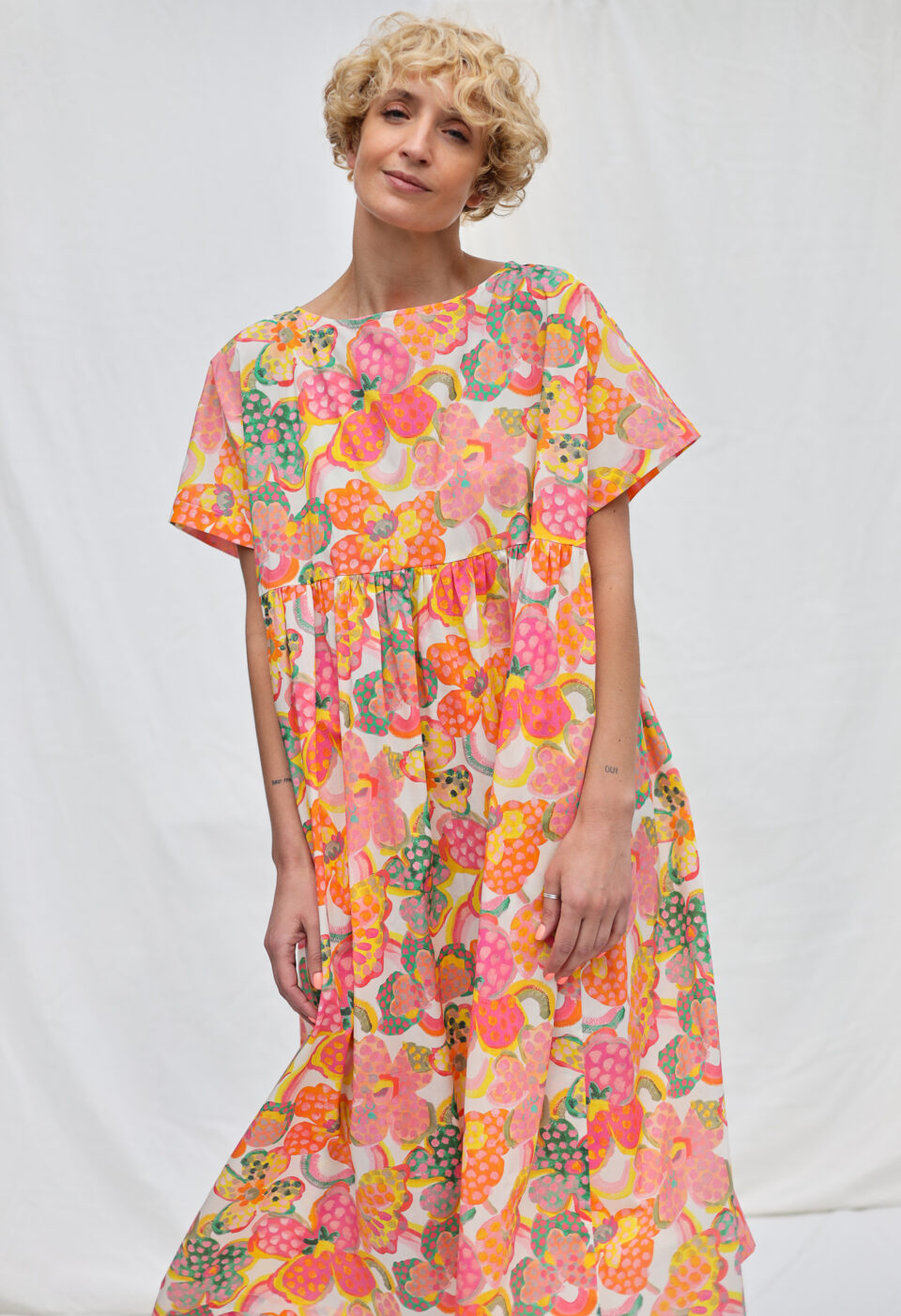 Oversize floral print dress SILVINA | Dress | Sustainable clothing | OffOn clothing