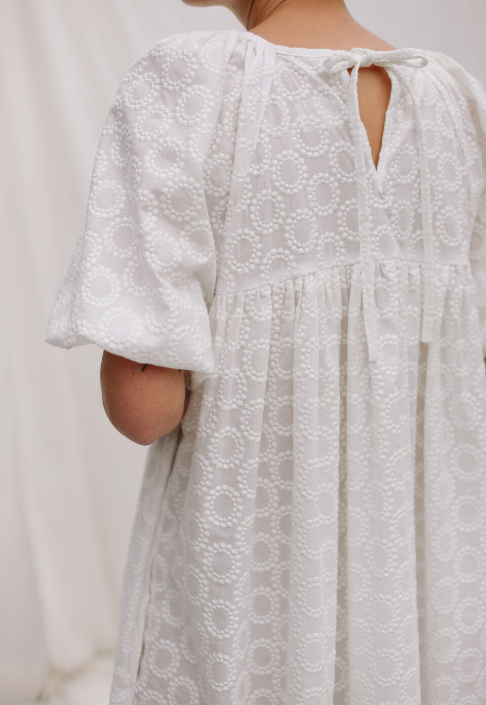 Embroidery cotton raglan sleeve dress BELLE | Dress | Sustainable clothing | OffOn clothing