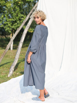 Needlecord loose fit Midi dress PERLA | Dress | Sustainable clothing | OffOn clothing