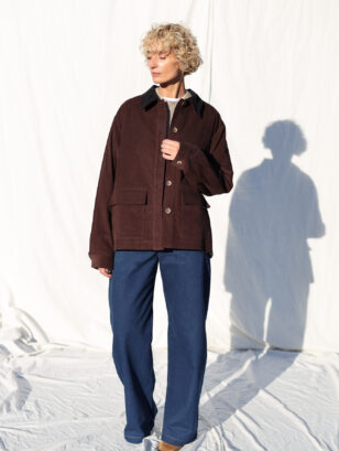 Gender Neutral Brown Needlecord Barn Jacket - New Style | Jackets | Sustainable clothing | OffOn clothing