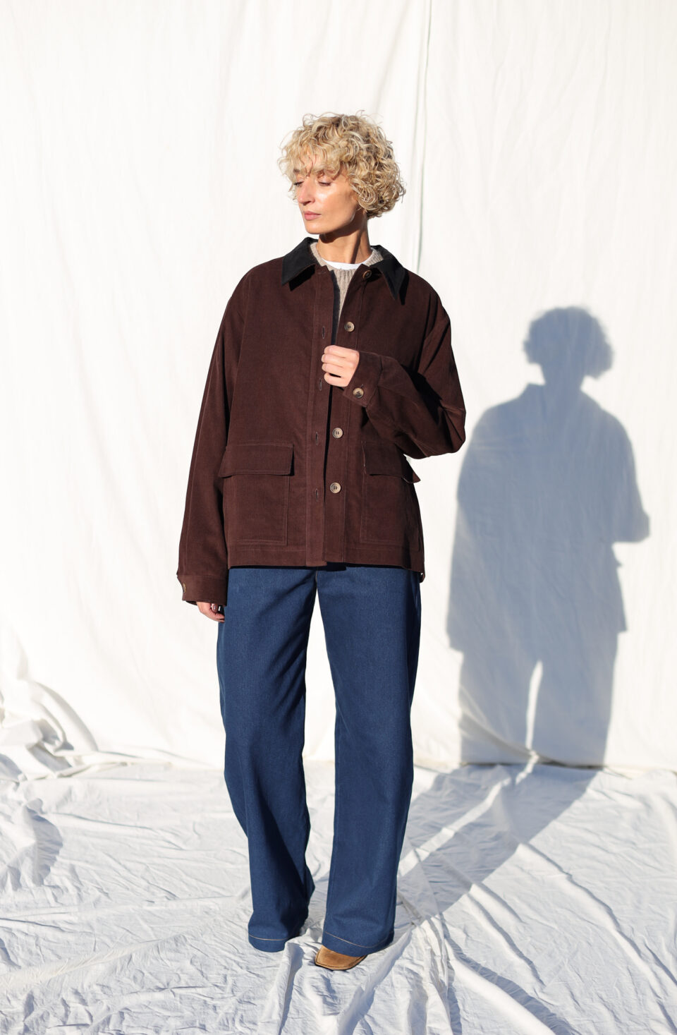 Gender Neutral Brown Needlecord Barn Jacket - New Style | Jackets | Sustainable clothing | OffOn clothing