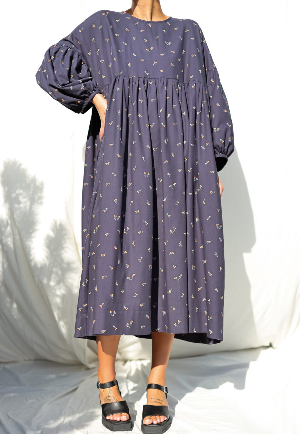 Oversized floral cotton dress GRETA | Dress | Sustainable clothing | OffOn clothing