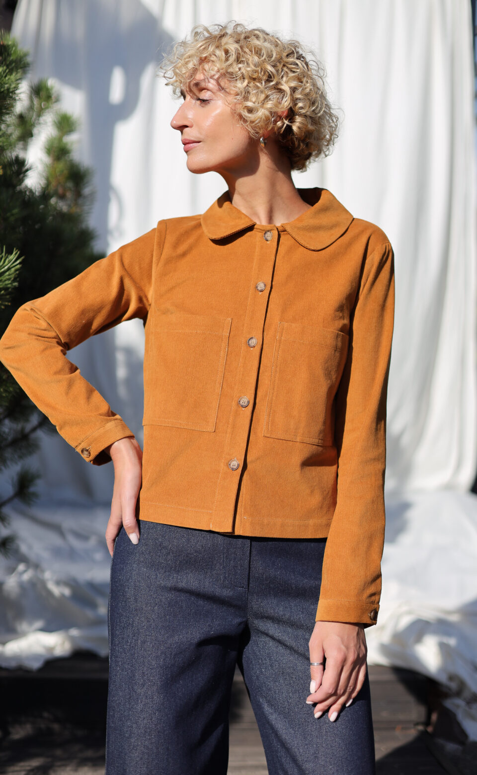 Peter Pan Collar Needlecord Blouse | Tops | Sustainable clothing | OffOn clothing