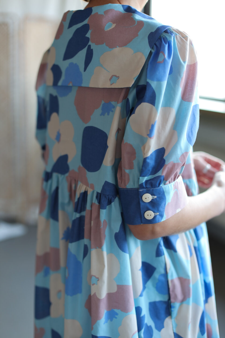 Sailor collar floral print loose fit dress - Image 2