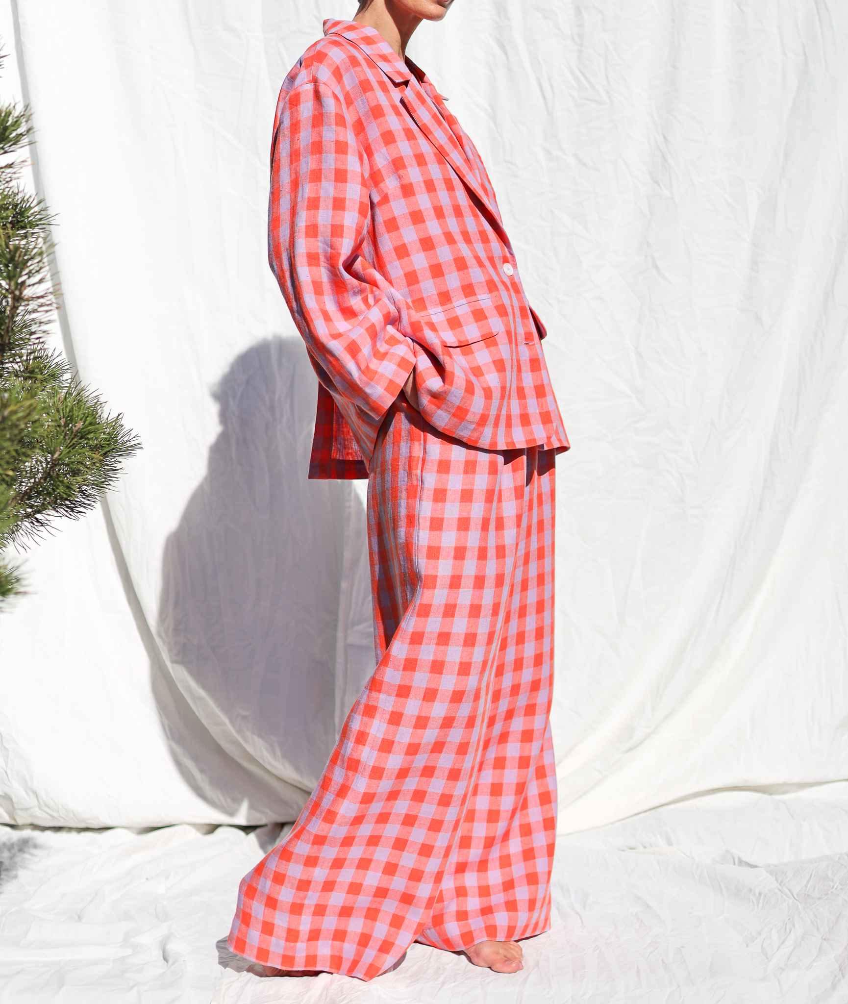 checkered palazzo pants