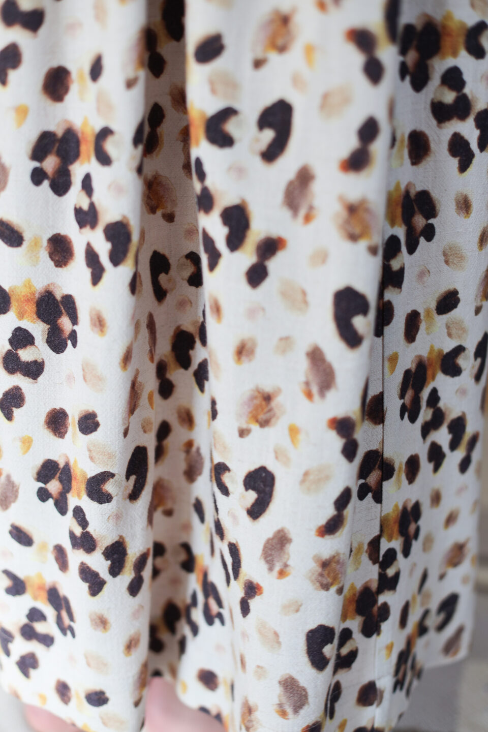 Elasticated waist Maxi skirt in a animal print viscose linen - Image 1