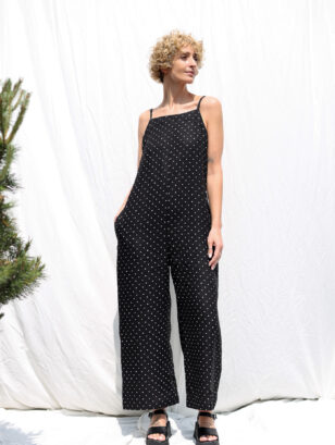 Linen sleeveless wide leg jumpsuit JUDE