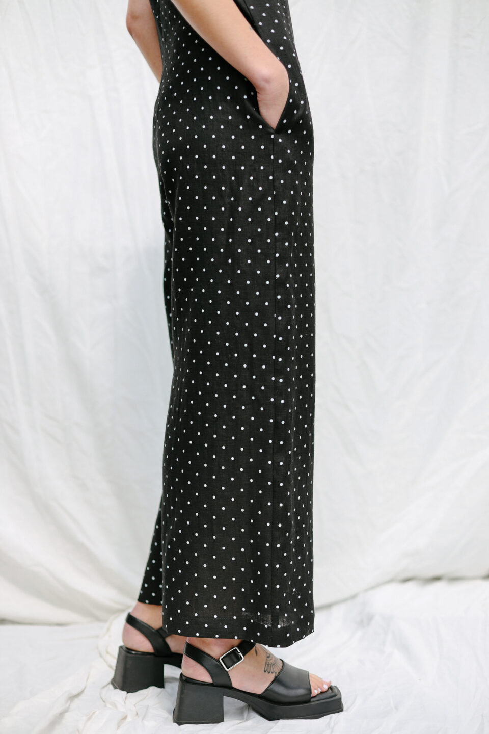 Linen sleeveless wide leg jumpsuit JUDE - Image 5
