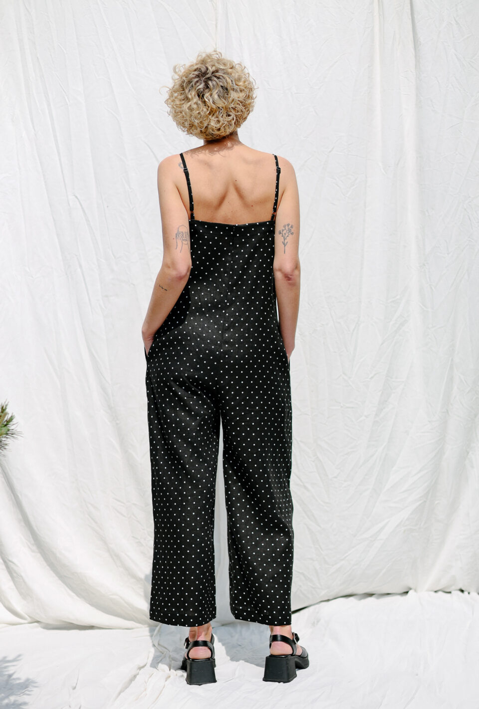 Linen sleeveless wide leg jumpsuit JUDE - Image 2
