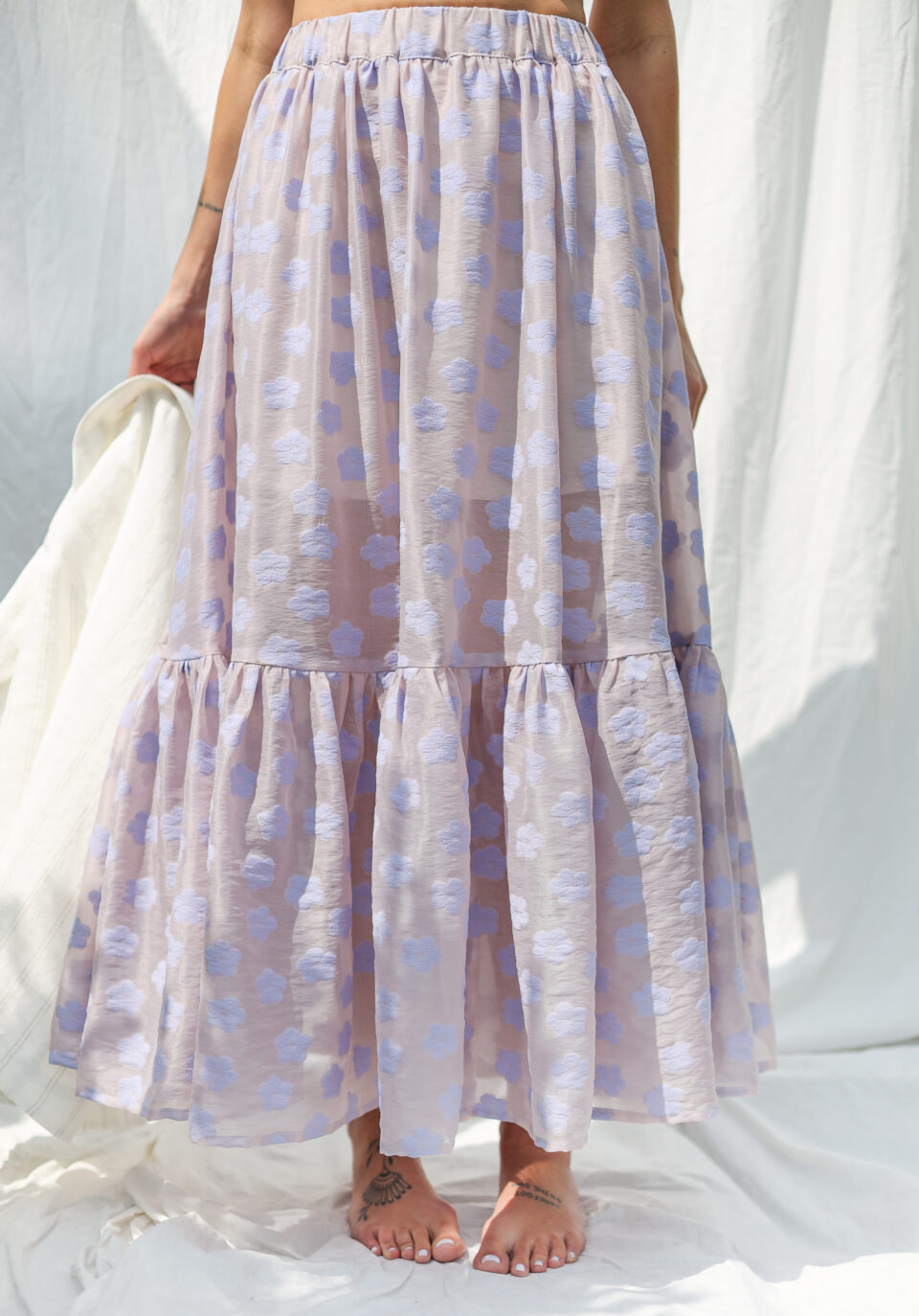 Lavender Floral Organza Skirt BLOOM - Image 3