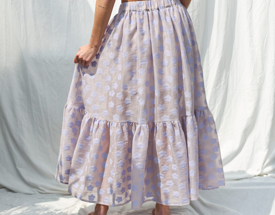 Lavender Floral Organza Skirt BLOOM - Image 4