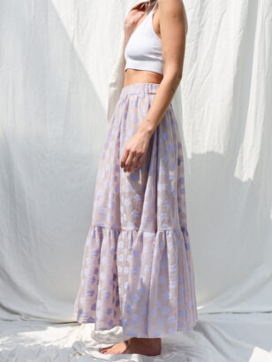 Lavender Floral Organza Skirt | Skirt | Sustainable clothing | OffOn clothing