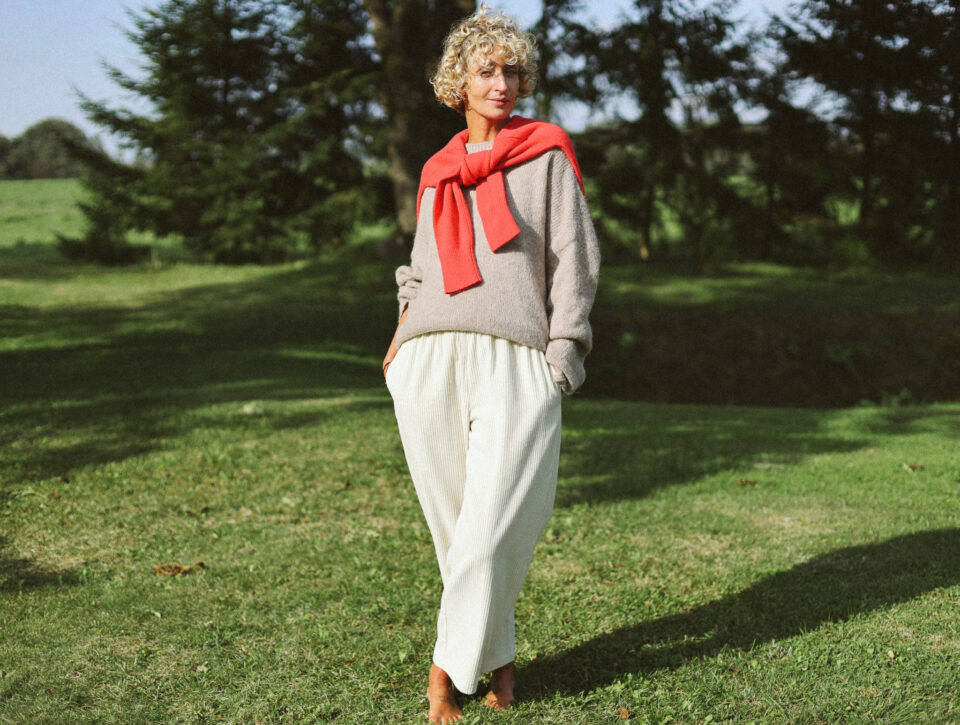 Ivory Corduroy Balloon Trousers VIVIAN - Image 6