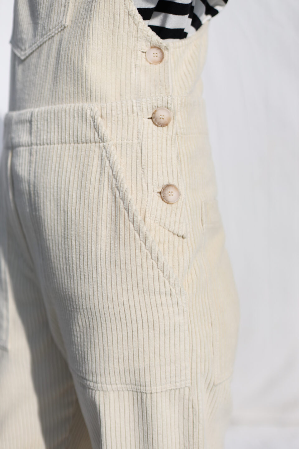 Casual ivory corduroy dungaree DOROTHY - Image 5