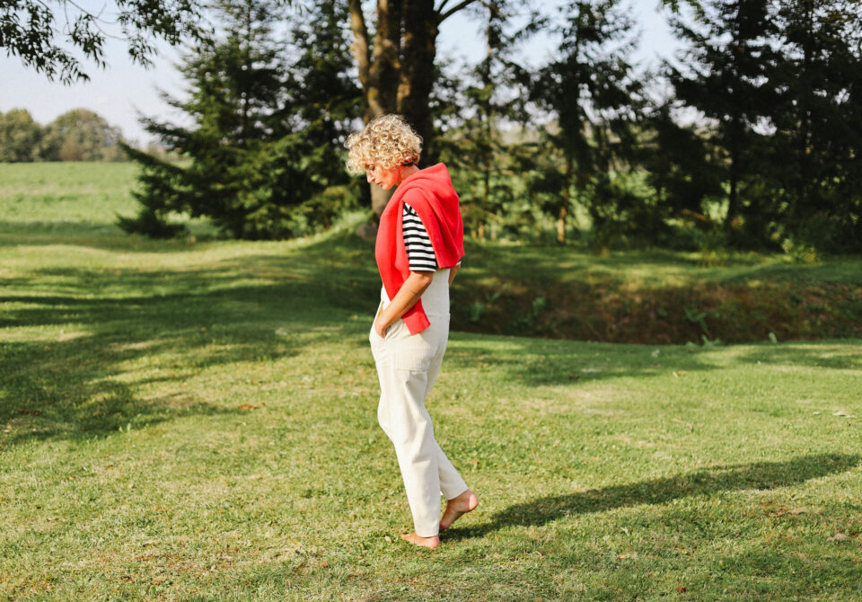 Casual ivory corduroy dungaree DOROTHY - Image 7