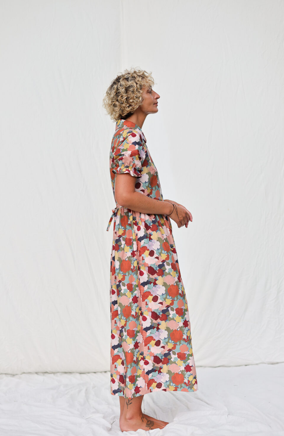 Floral Button-Through Dress in Piccadilly Poplin LITTLE MERTON PRINT - Image 1
