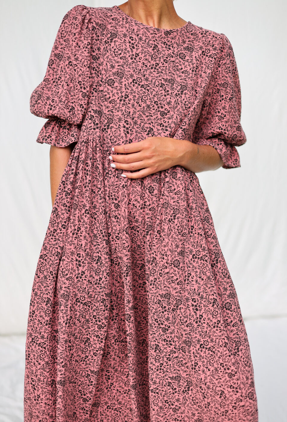 Oversized Floral Dress in Double Gauze Cotton - Image 2
