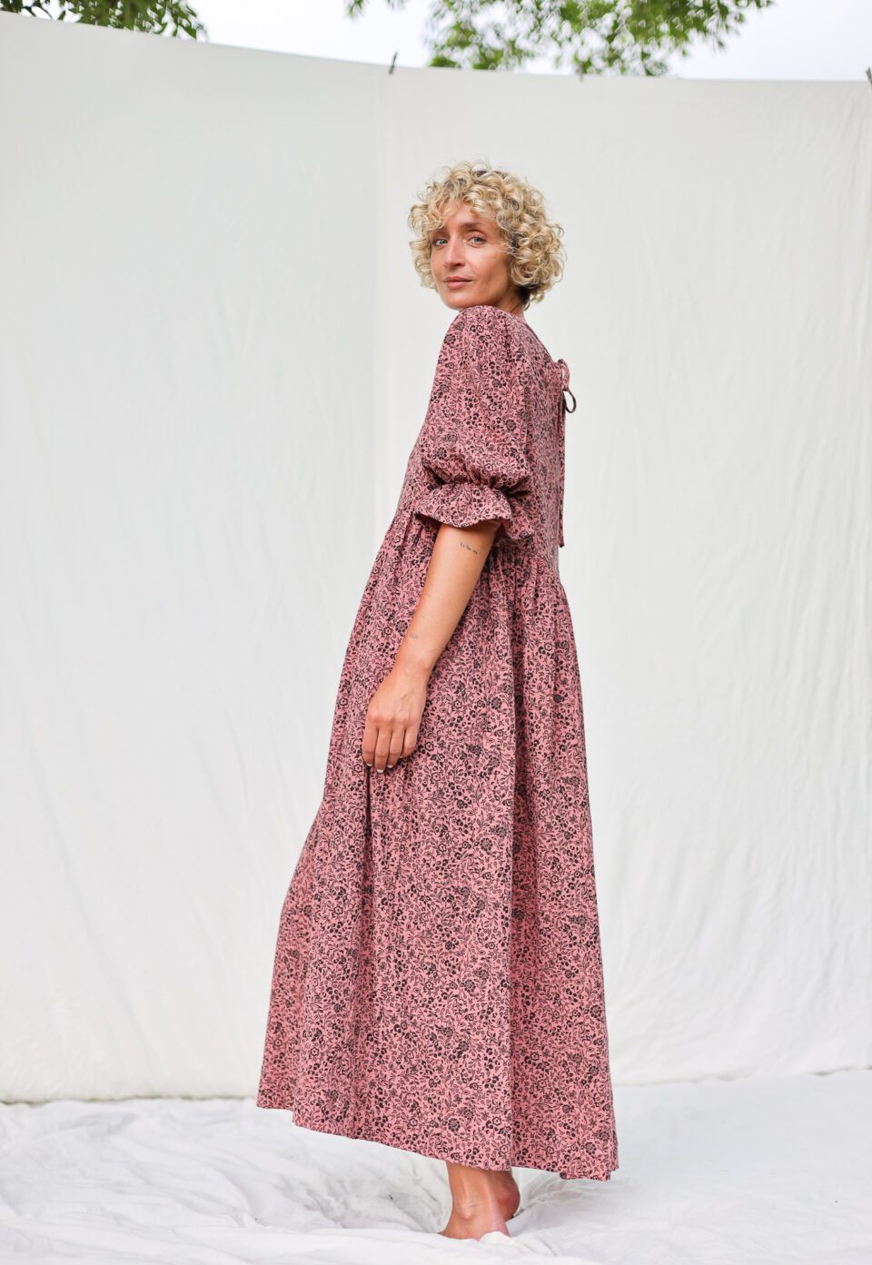 Oversized Floral Dress in Double Gauze Cotton - Image 6