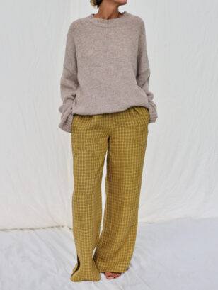 Linen palazzo elasticated waist pants | Trousers | Sustainable clothing | OffOn clothing