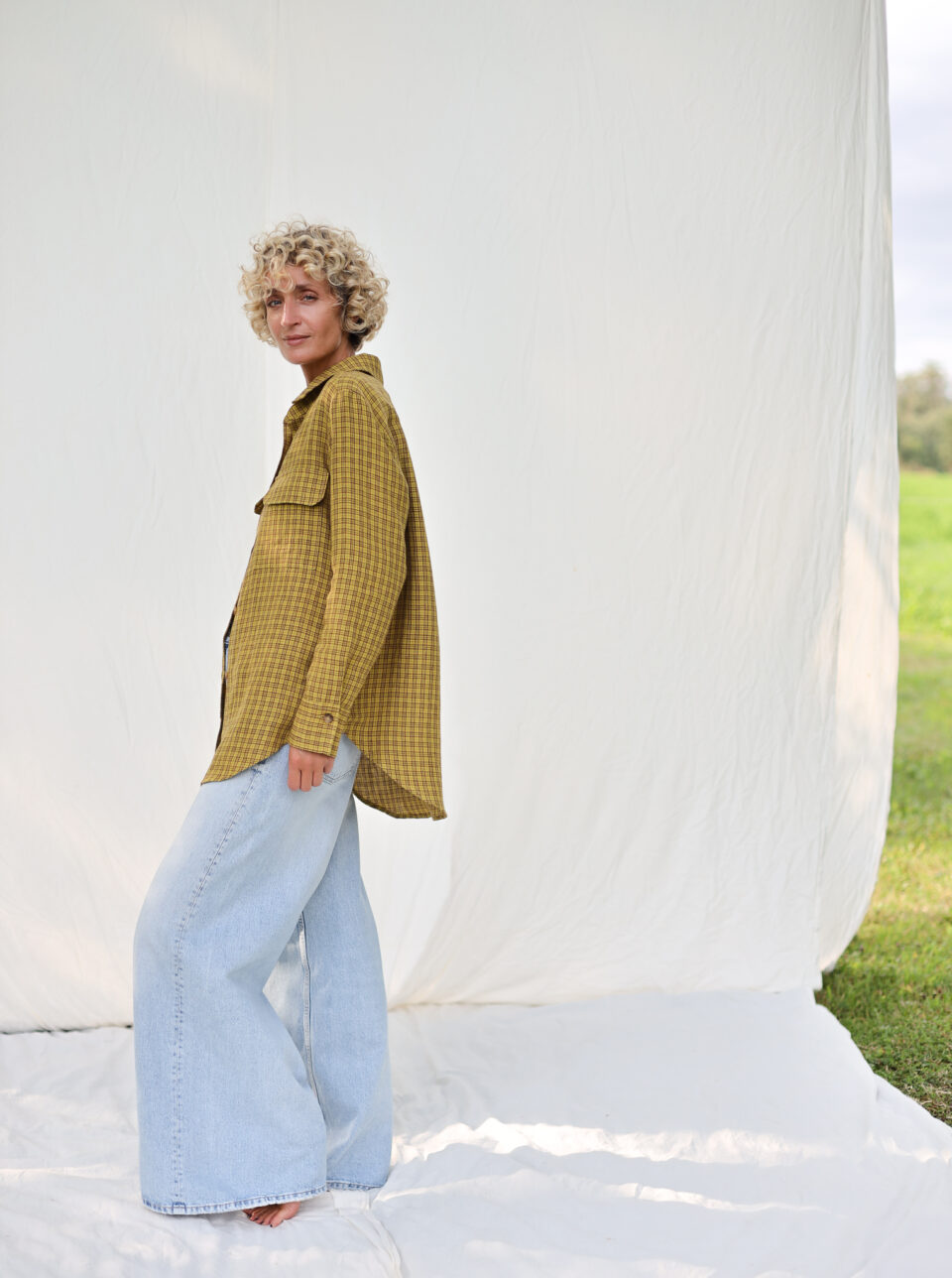 Oversized linen long sleeve shirt RENA - Image 2