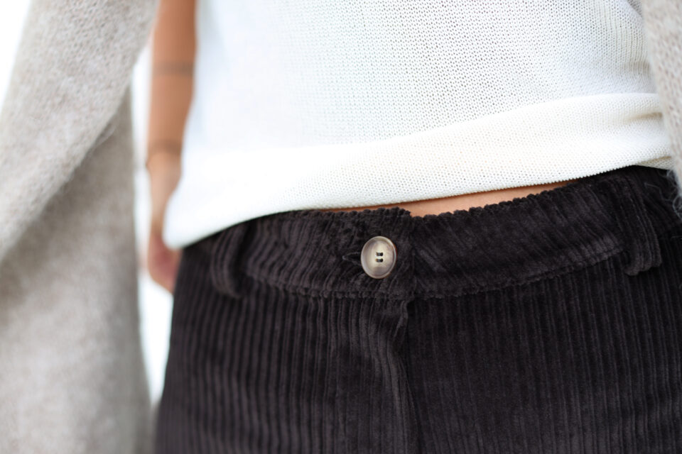 Wide Leg Dark Brown Wide Wale Cord Pants LUNA - Image 5
