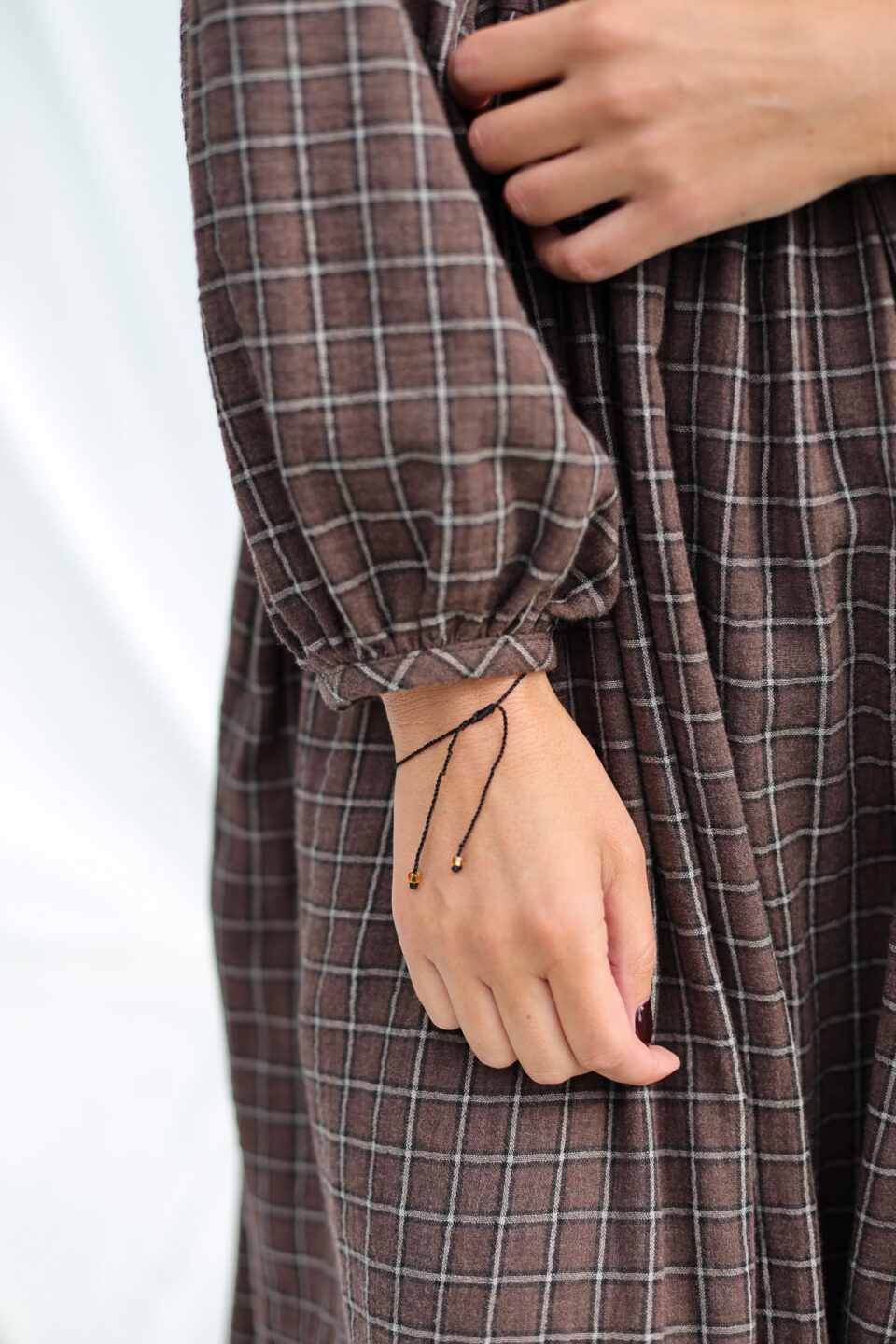 Double Gauze Puritan Collar Long Sleeves Dress - Image 3