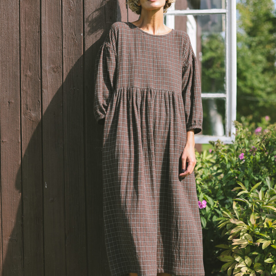 Double Gauze Dress With Dropped Shoulders PERLA
