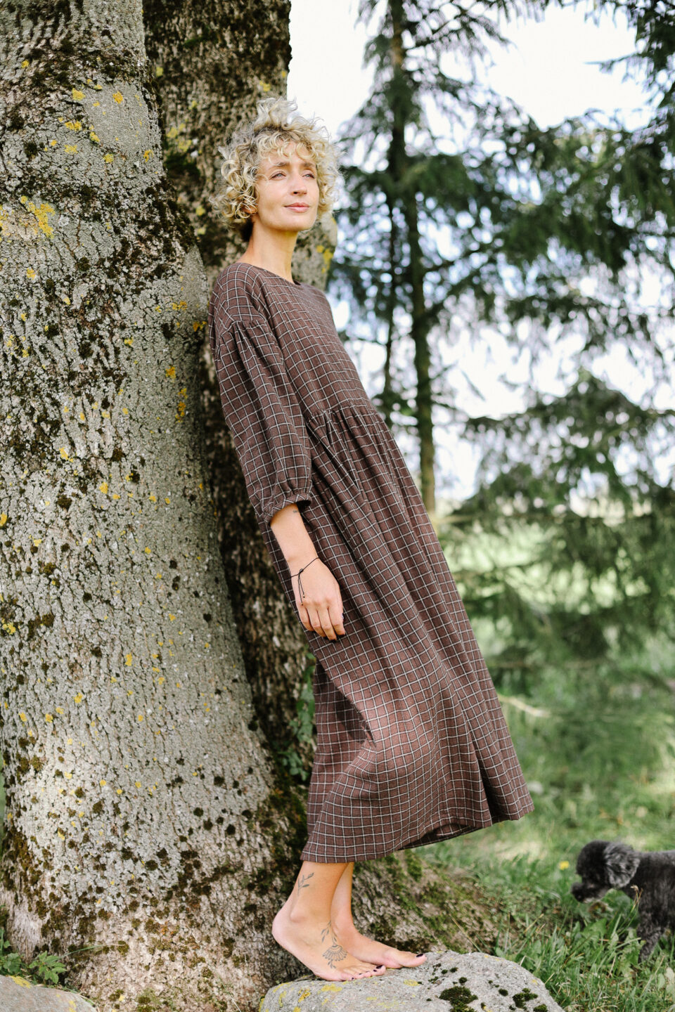 Double Gauze Dress With Dropped Shoulders PERLA - Image 6