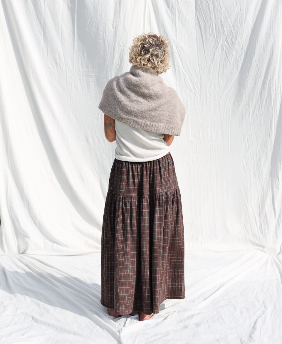 Double Gauze Elasticated Waist Long Ruffled Skirt - Image 3