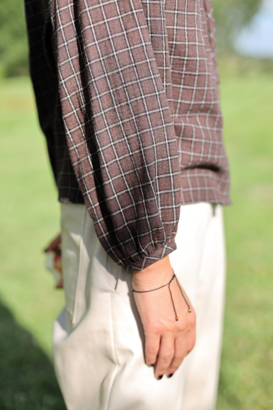 Loose Double Gauze Blouse STELLA With Ties - Image 3