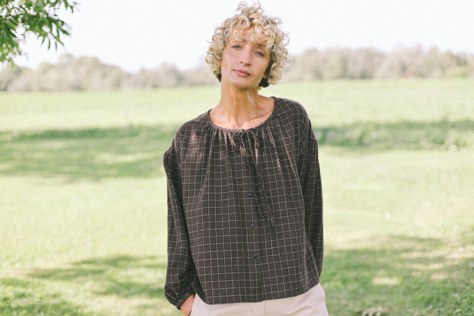 Loose Double Gauze Blouse STELLA With Ties - Image 5